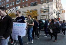 Hundreds of Google employees stage walk out