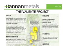 Hannan Channel Samples 126 Metres @ 0.22 % Copper from Previsto Central in Peru