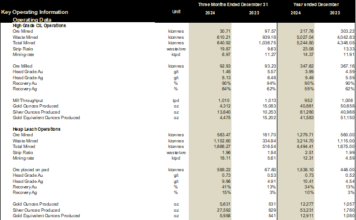 Cerrado Gold Announces Q4 And Annual 2024 Financial Results