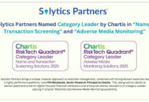 Solytics Partners Recognized as Category Leader in Watchlist Screening and Adverse Media Monitoring by Chartis Research