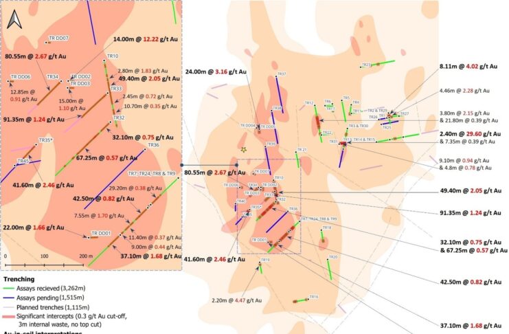 Samples 80.55m at 2.67 g/t Au in Surface Trench at Tarumán – Ends in Mineralization; Appoints Elaine Ellingham to the Board of Directors