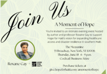 Hope for Haiti Announces “A Moment of Hope” Event in New York City Featuring Roxane Gay