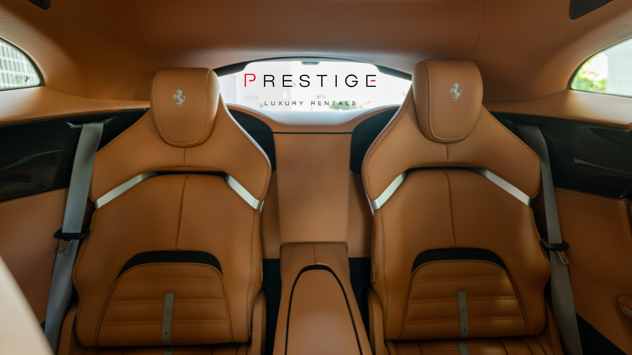 Ferrari Purosangue rear seats finished in Cuoio Naturale leather